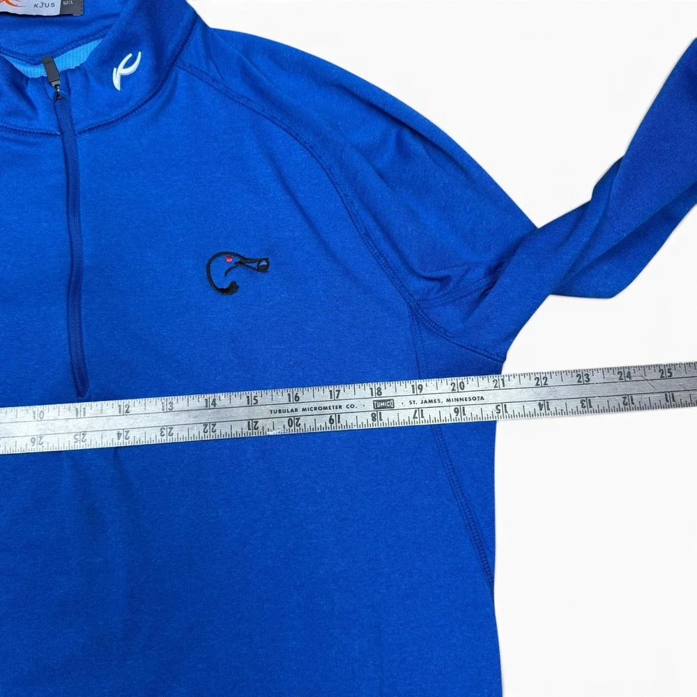 KJUS Men Keano Half Zip Pullover Blue MG25-D04 Size 52 L Duck logo
